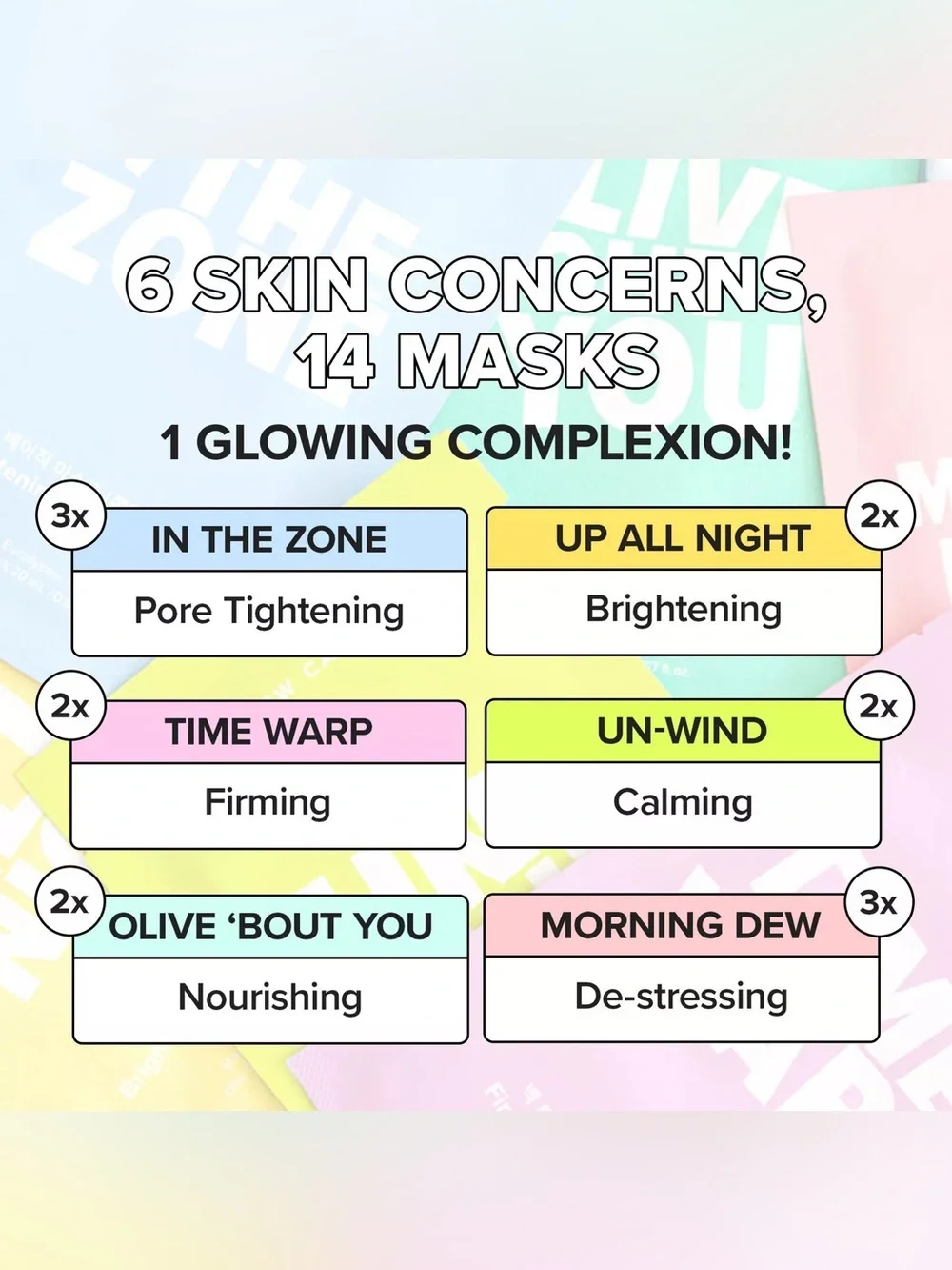 14pc I Dew Care Sheet Mask Bundle Spa